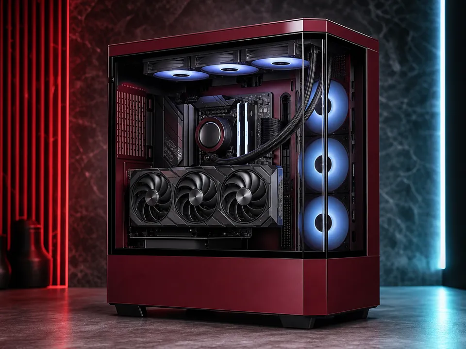 PC Gamer GCP Crimson A7 con componentes internos visibles