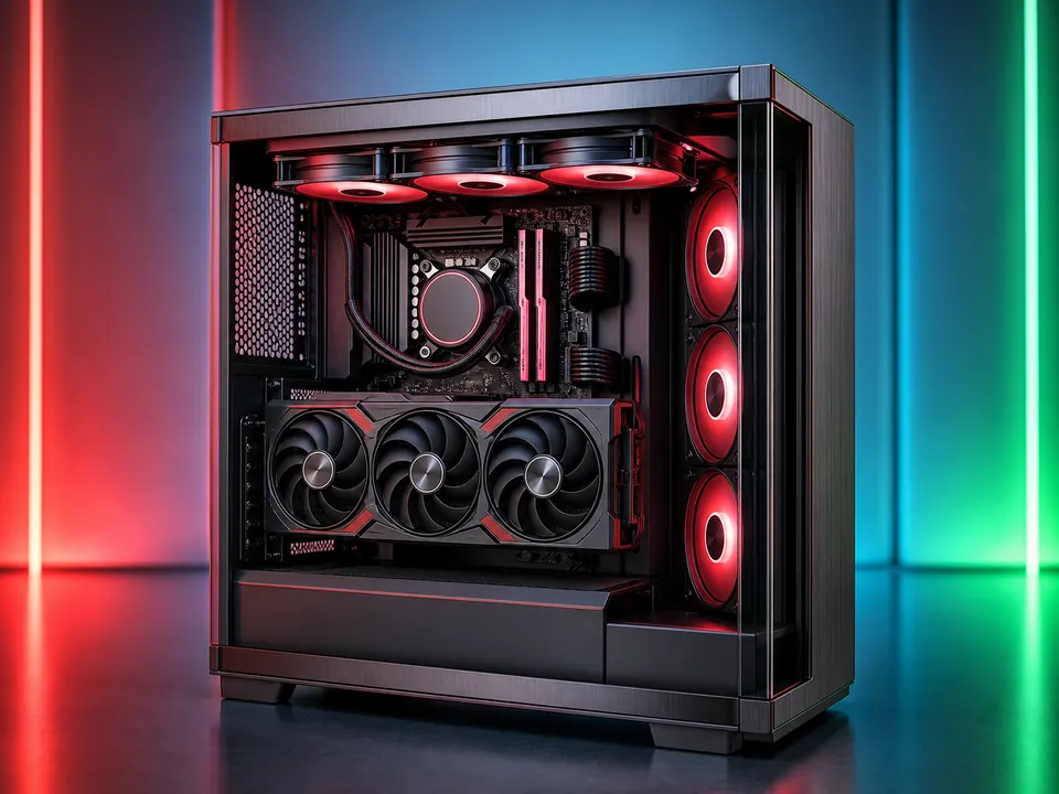 PC Gamer GCP Crimson I7 con componentes internos visibles