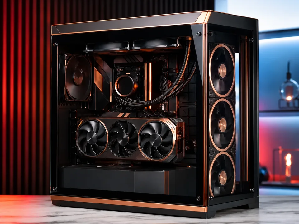 PC Gamer GCP Radeon Zenith X3D con componentes internos visibles