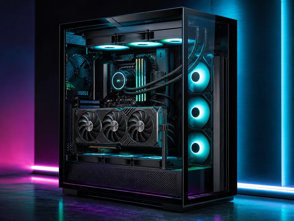 PC Gamer GCP Titan X3D con componentes internos visibles
