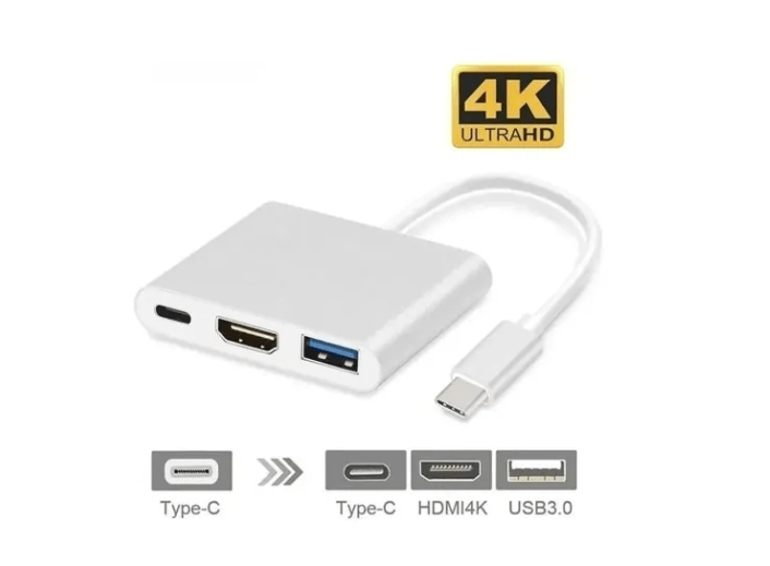 CABLE TIPO C A HDMI USB 3.1 USB-C A HDMI PLUG&PLAY CON SMART CARGADOR  UNIVERSAL